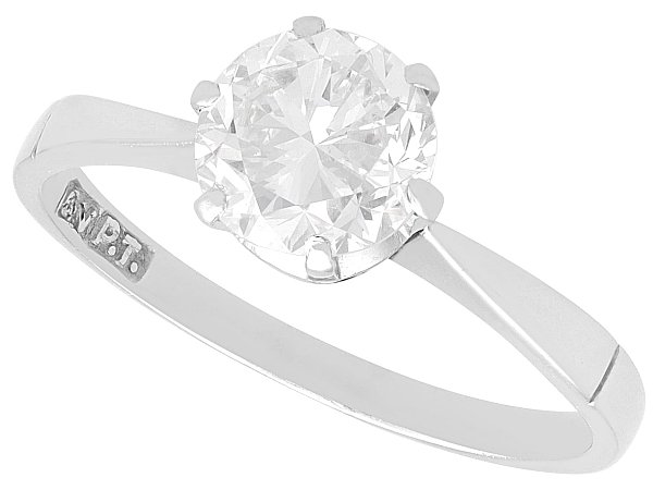 1.5 carat Diamond Solitaire Platinum Ring