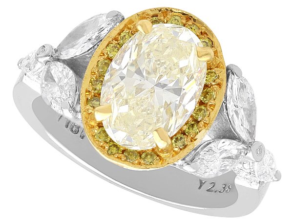 Oval Yellow Diamond Engagement Ring