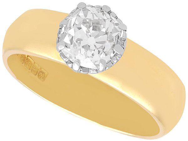 Vintage Unisex Gold Solitaire Engagement Ring