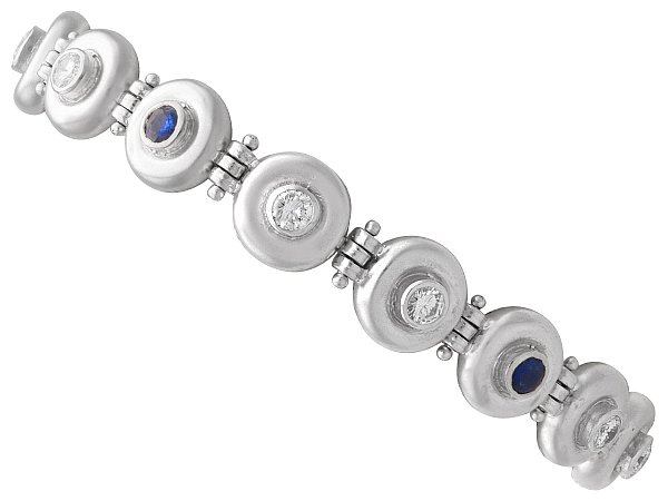 White Gold Sapphire and Diamond Bracelet