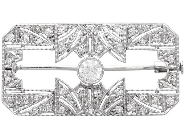 White Gold Diamond Brooch for Women 