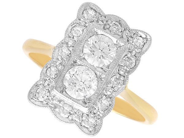 Antique Rectangular Multi Diamond Dress Ring