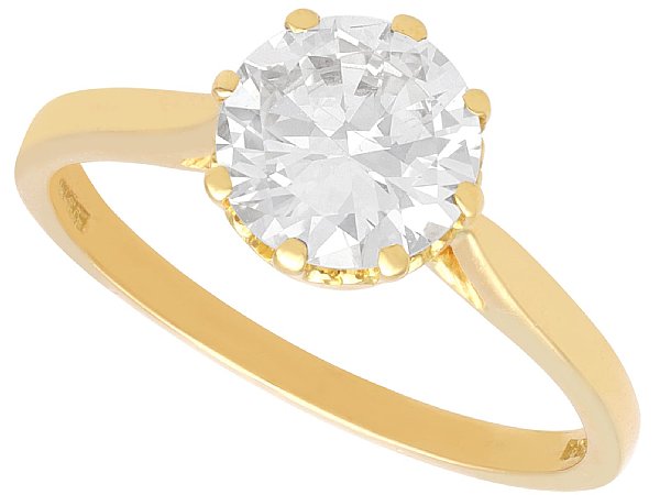 1.5 Carat Solitaire Diamond Ring in Yellow Gold