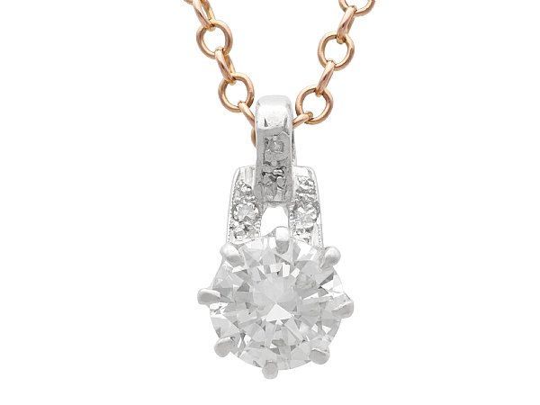 Antique 1.05 Carat Solitaire Pendant for Sale