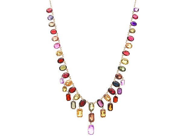 Multi Gemstone Fringe Necklace