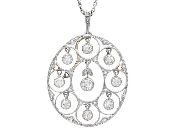 Antique Circular Diamond Pendant for Sale