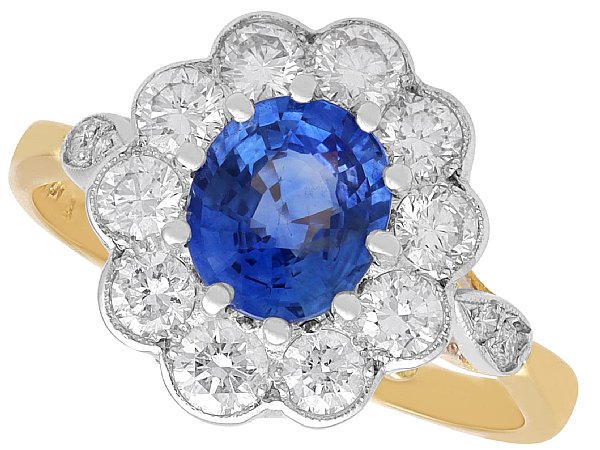 Antique Oval Sapphire and Diamond Ring
