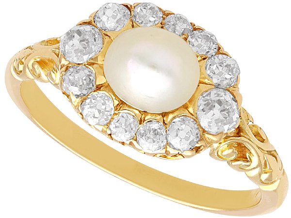 Victorian Pearl Cluster Ring in Gold
