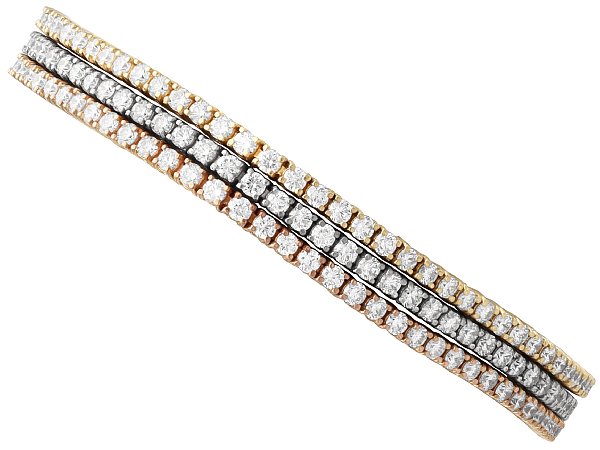 18ct Three Colour Gold Bracelet with Diamonds