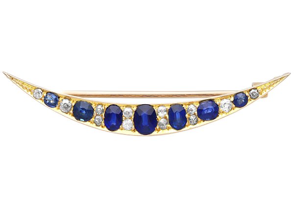Victorian Sapphire Crescent Brooch