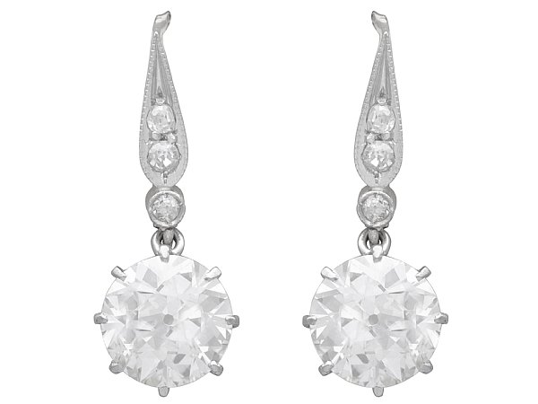 Antique Solitaire Drop Earrings in Gold