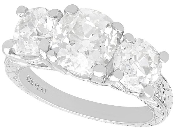 4.5 Carat Diamond Trilogy Ring in Platinum