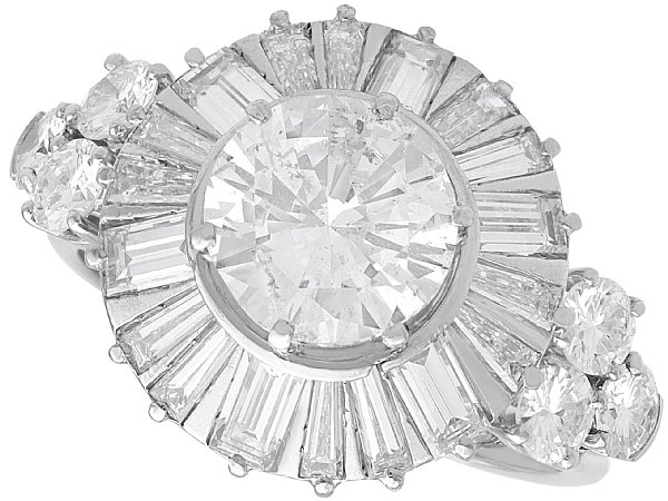 Antique Ballerina Diamond Ring in Platinum