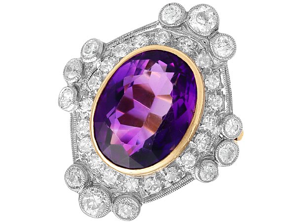 1930s Amethyst and Diamond Ring in Gold