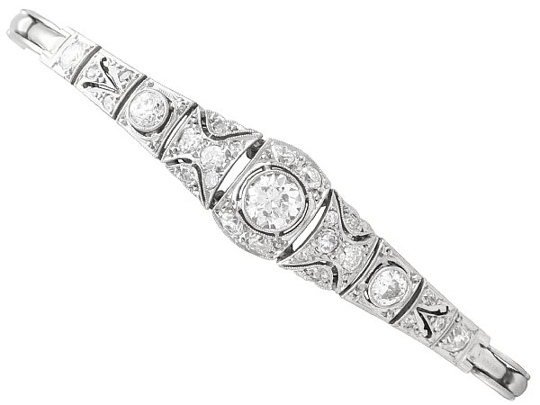 Antique Expandable Diamond Bracelet in White Gold