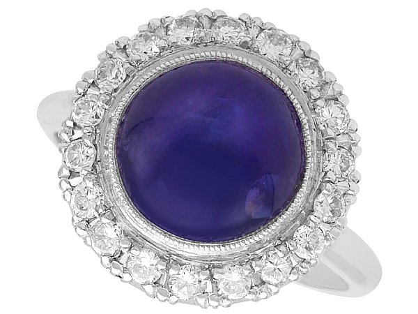 Antique Star Sapphire Cluster Ring from 1920s