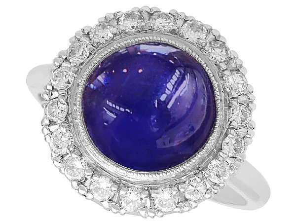 Antique Star Sapphire Cluster Ring from 1920s