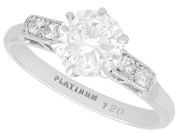 Vintage 1.2ct Diamond Solitaire with Diamond Shoulders