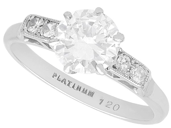 Vintage 1.2ct Diamond Solitaire with Diamond Shoulders