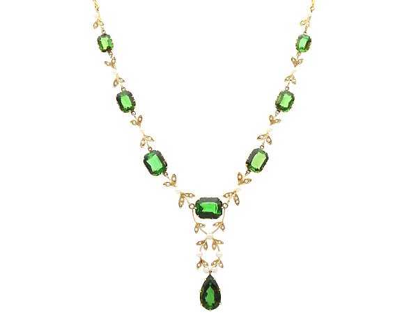 Victorian Tourmaline and Pearl Necklace