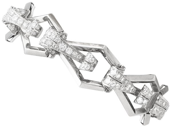Italian White Gold Diamond Bracelet for Sale