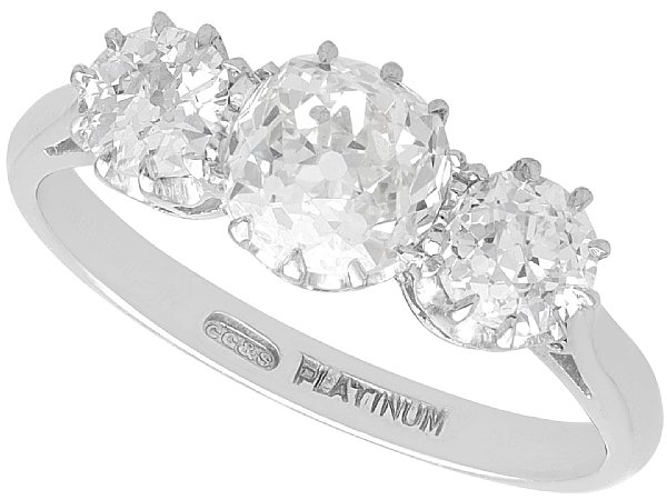 Trilogy Engagement Ring Platinum for Sale