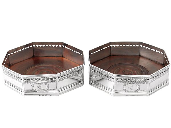 Hallmarked Silver Wine Coasters