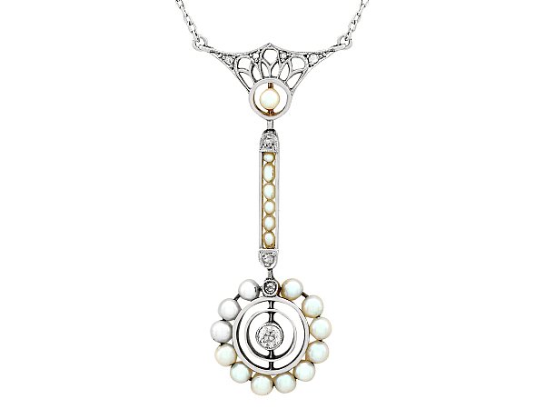 Antique Pearl and Diamond Necklace