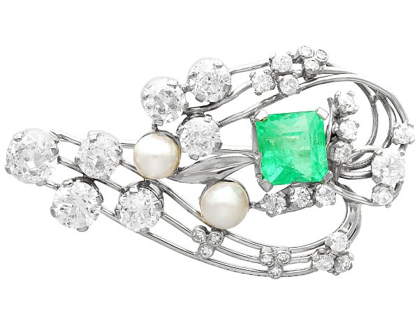1920s Emerald Brooch