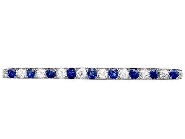 Antique Sapphire and Diamond Bar Brooch