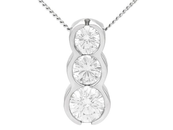 Three Stone Pendant in Platinum 
