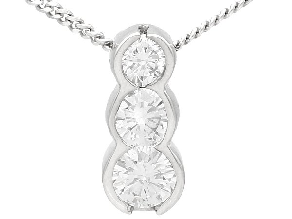 Three Stone Platinum Pendant