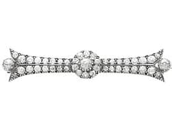 6.09ct Diamond and 10ct Yellow Gold Bar Brooch - Antique Circa 1900