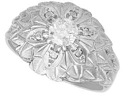 0.62ct Diamond and 18ct White Gold Dress Ring - Antique Circa 1930