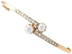 1.92ct Diamond and 14ct Yellow Gold Twist Bangle - Antique Austro-Hungarian Circa 1880