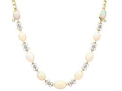 Victorian 9.50ct White Opal and Diamond 15ct Yellow Gold Necklace / Bracelet Set