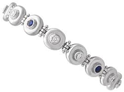 Vintage 0.72ct Sapphire and 1.80ct Diamond, 18ct White Gold Bracelet