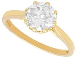 Vintage 1.59ct Diamond Solitaire Ring in 18ct Yellow Gold- Vintage