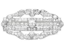 Art Deco 8.64ct Diamond and Platinum Brooch - Circa 1935