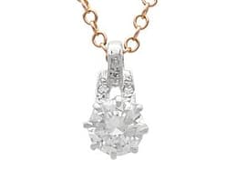Antique 1.05ct Diamond and Platinum Solitaire Pendant