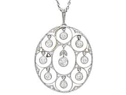 1.03ct Diamond and Platinum Pendant - Antique Circa 1920
