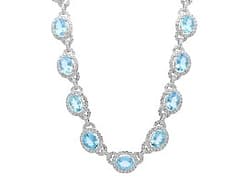 37.03ct Aquamarine and 11.54ct Diamond, 18ct White Gold Necklace
