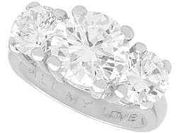 4.49ct Diamond and Platinum Trilogy Ring - Vintage