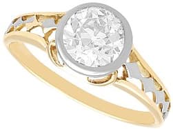 1.35ct Diamond and 15ct Yellow Gold Dress Ring - Antique Circa 1900