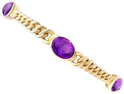 Victorian  4.35ct Amethyst and 15ct Yellow Gold Bracelet