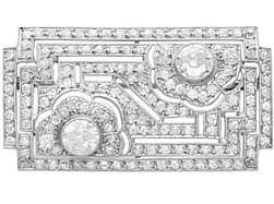 Art Deco 5.54ct Diamond and Platinum Brooch