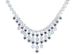 1.57ct Sapphire and 38.20ct Aquamarine, 18ct White Gold Necklace - Contemporary 2001