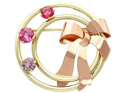 1.52ct Spinel and 14ct Rose and Yellow Gold Brooch by Tiffany & Co - Antique Circa 1935
