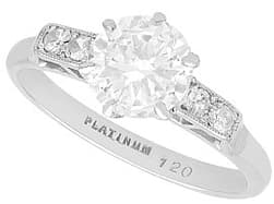 Vintage 1.36ct Diamond and Platinum Solitaire Ring