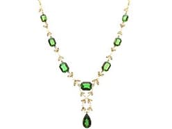 27.75ct Tourmaline and Seed Pearl, 14ct Yellow Gold Necklace - Antique Circa 1890